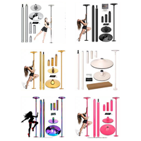 Barre de danse colorée XLAN 45 mm, acier inoxydable de qualité supérieure, robuste, professionnelle, rotation à 360°, hauteur réglable