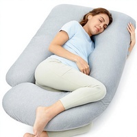 Schwangerschaftskissen mit Kühlbezug, U-förmig, Ganzkörper-Seitenschläferkissen, 57 Zoll, Polyester, Unterstützung für Rücken, Hüfte, Bauch, Beine