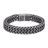 Bracelet Homme en Acier Inoxydable Plaqué Or Tressé Double Rangée Positive Fashion Chain Link VEROMCA YU486