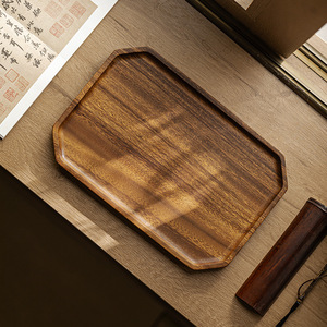Walnut Wood Rectangular Tray Solid Wood Tea Snack Tray Creative Storage For Tea Set And <b>Teacup</b> - Product Image 3