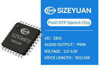 SIZEYUAN SZY56F2 Microcontrôleur 32 bits avec puce MP3 et fonction vocale, 28 broches E/S numériques programmables, 96 secondes de mémoire vocale intégrée 16K, quatre canaux