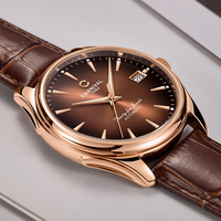 Jam Tangan Pria CARNIVAL Pearl Rotor Automatic Movement Automatic Mechanical dengan Tali Kulit Tahan Air dan Bermerek