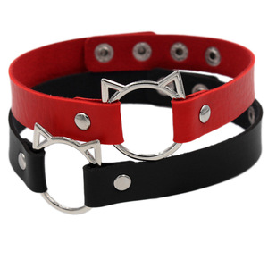 <strong>Gothic</strong> Soft PU Leather Necklace Women Harajuku Necklace Cat Punk Sexy PU Leather <strong>Choker</strong> - Product Image 1