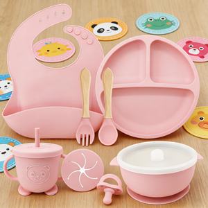 Juego de Platos de Silicona para Bebé con Logotipo Personalizado, Libres de BPA, Platos de Succión para Bebés y Niños Pequeños, Vaso Antiderrames, Juego de Alimentación para Bebés Reutilizable, Bonito y No Tóxico - Product Image 6