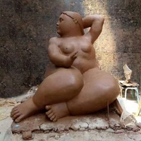 Grande statue de Fernando Botero en métal personnalisée pour l'extérieur Sculpture en bronze de yoga Grosse dame Sculpture en bronze Grosse femme