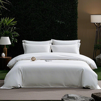 Parure de lit unie tissée douce en coton 100% de haute qualité, écologique, 4 pièces, 300 fils, 80 fils/cm², toutes saisons