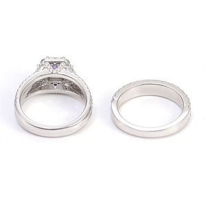 Anillo de Compromiso de Moissanita, Anillo de Boda de Diamantes de Lujo para Mujer, Anillo de Plata de Ley 925 Chapado en Oro para Mujer - Product Image 5