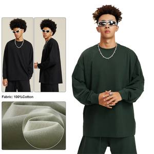 W0013 Wholesale High Quality 305 Grams 100% Cotton Loose Drop Shoulder Tshirt Custom Blank Oversized Men <b>Long</b> <b>Sleeve</b> <b>t</b> <b>Shirt</b> - Product Image 3