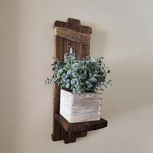 Youlike 2 pièces, bougeoir mural rustique fait à la main en argent, à usage religieux, Noël, décoration murale, bougeoir mural en bois de style campagnard - Product Image 6