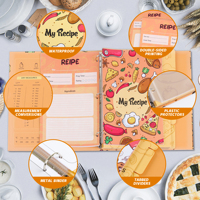 Cartes de cahier de recettes en papier couleur à impression personnalisée et onglets diviseurs de catégories Ensemble de classeur à 3 anneaux