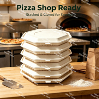 Assiette à pizza ronde jetable en bagasse biodégradable de 8,75 pouces, 100 % compostable, écologique, pour les fêtes et les restaurants