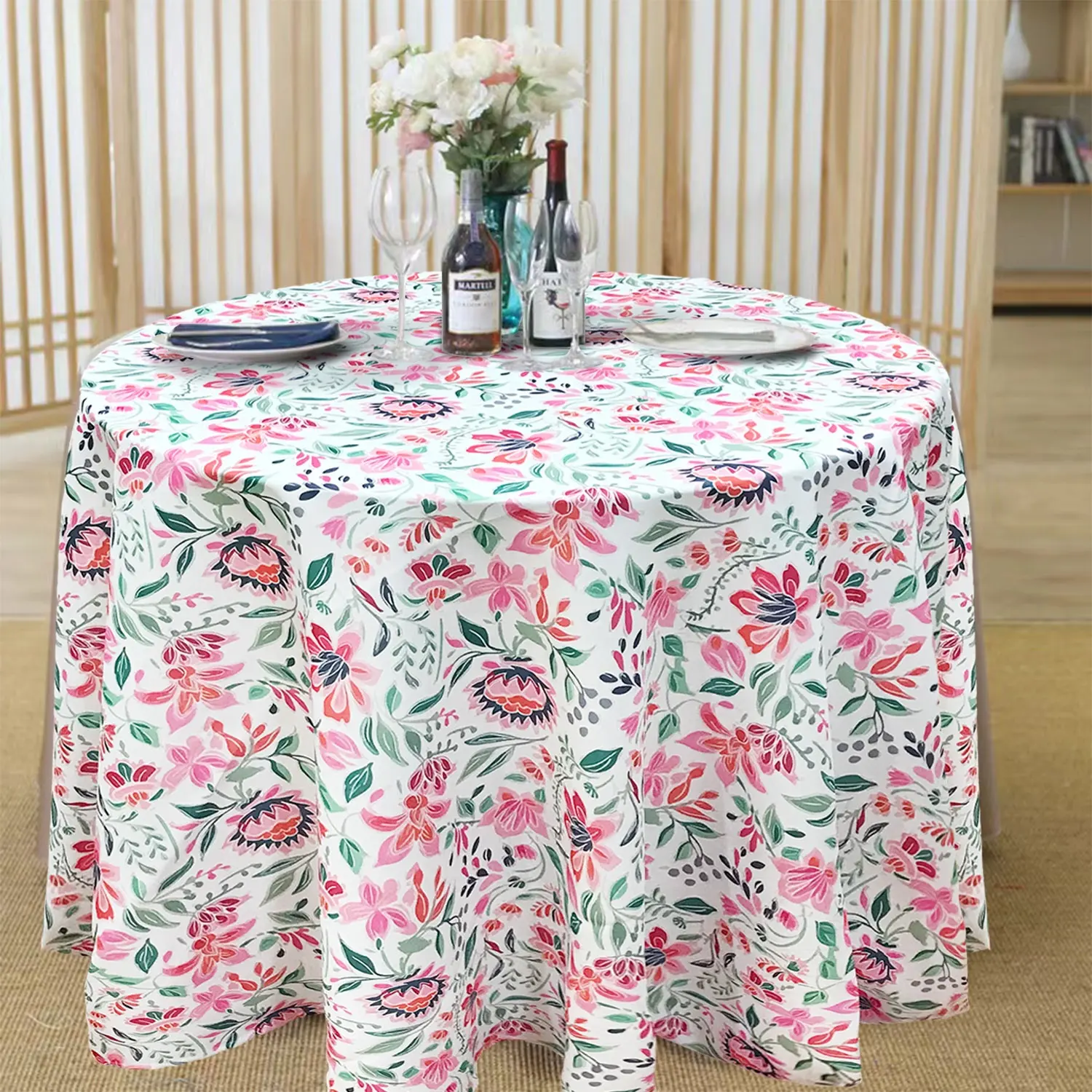 Wedding Table Cloth Covers Custom White Party Polyester Wedding Tablecloth For Events Party Round Damask Waterproof Woven