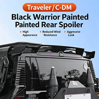 Aileron arrière de haute qualité en ABS noir style Warrior, finition noire brillante, pour Jetour Traveler C DM, accessoires de modification du coffre arrière de voiture