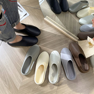 Zuecos EVA Unisex de Color Sólido, Punta Abierta, Suela Suave Antideslizante, Pantuflas Casuales para Todas las Temporadas, Beige, Marrón, Negro, Gris - Product Image 4