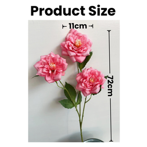 Flores Artificiales de Seda con Tres Cabezas de Rosa, Diseño Nuevo, Flores Artificiales Sencillas y Elegantes para Decoración de Bodas y Fiestas - Product Image 2