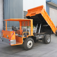 Véhicule Minier Souterrain 4x4 Hydraulique à Pneus en Caoutchouc, Camion Benne Diesel Sans Voie pour Tunnel Minier