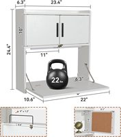 Bureau Mural Personnalisable avec Lumière LED, Table Pliante pour Ordinateur Portable et Poste de Travail Informatique avec Rangement, Gain de Place pour Bureau à Domicile