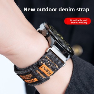 Bracelet de sport en toile denim <span class=keywords><strong>18mm</strong></span> 20mm 22mm à fixation rapide Velcro pour Huawei GT Series Vente en gros OEM - Product Image 1
