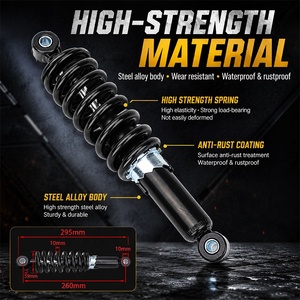 Amortiguador Trasero Universal de 260 mm, Suspensión Ajustable con Resorte de 10 mm para Motocicletas de Cross, Quads, Buggies y ATVs de 50cc a <span class=keywords><strong>125cc</strong></span> - Product Image 3