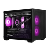 Boîtier de jeu Elite 461 M-ATX avec fenêtre latérale, compatible avec les cartes mères M-ATX/Mini-ITX jusqu'à 410 mm, alimentation ATX, boîtier d'ordinateur