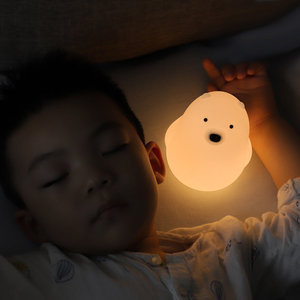 <span class=keywords><strong>Veilleuse</strong></span> LED MUID en silicone motif petit ours blanc, mignonne et mini, avec lumière blanc chaud pour chambre d'enfant et chevet - Product Image 4