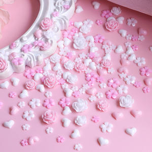 Accessoires d'Ongles 6 Grilles Breloques 3D en Résine Nœud d'Amour Fleur Accessoires d'Ongles Mélange de Résine Rose Blanc Perle Creuse <span class=keywords><strong>pour</strong></span> <span class=keywords><strong>Manucure</strong></span> - Product Image 3