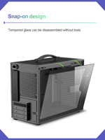 Gamer-X OEM - Caja de PC para Juegos de Torre Media, MicroATX ITX, Panel Lateral de Vidrio Templado, Construcción de Acero, Puertos Frontales Tipo C, en Stock