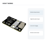 Module de capteur récepteur infrarouge 38 kHz, sortie décodée numériquement, carte à 3 broches pour projets de robots télécommandés Arduino