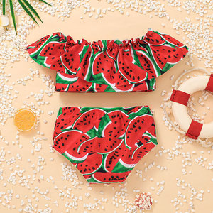 Conjunto de bikini de sandía para niñas pequeñas, traje de baño de verano para playa, traje de baño, disfraz de bikini - Product Image 2
