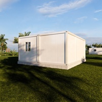 Maison conteneur préfabriquée blanche à plancher plat, économique et portable, 2+1, grande surface habitable, en kit, moderne et durable, pour école