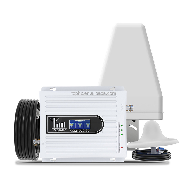 3G 4G 5G LTE Tri Band GSM Signal Amplifier Cell Phone Booster with 300-500sqm Coverage 65dB 900/1800/2100MHz B8 B1 B3 Repeater