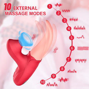 Hot-Selling 2-In-1 Rose Tong Likken Trillingen Seksspeeltjes Voor Koppels Dubbele Penetratie Dildo Clitoris tepel Stimulator - Product Image 2