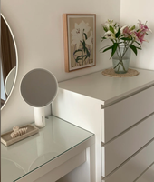 Table de toilette en bois de luxe avec miroir LED et tiroirs de rangement, coiffeuse moderne pour chambre à coucher