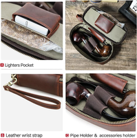 Petite pochette à tabac en cuir Organisateur de pipe à fumer de voyage Accessoires portables