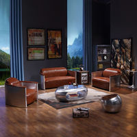 Aviation-Style Tomcat Fauteuil Ottoman Vintage En Cuir Véritable Cigar Club Salon Meubles pour Salon Rétro Aviator Chaise
