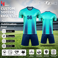 Ensemble de maillots de football personnalisés OEM, logo personnalisé, sublimation complète, séchage rapide, ensemble de maillots de football pour hommes, durable
