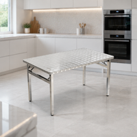 Table à manger pliante moderne résidentielle en acier inoxydable robuste, gain de place pour petits appartements et hôtels, emballage postal Chine