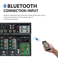 Console de mixage audio professionnelle AF-4, contrôleur DJ, mixeur audio 4 canaux, carte son numérique pour diffusion en direct