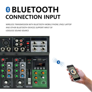 Console de mixage audio professionnelle AF-4, contrôleur DJ, mixeur audio 4 canaux, carte son numérique pour diffusion en direct - Product Image 3