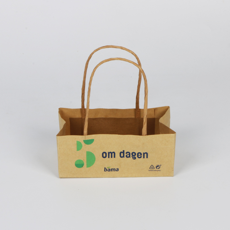 mini paper bag snack french fries recycled bag package brown kraft with twisted handle