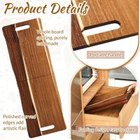 Grande planche à charcuterie avec poignées - 33 x 12 pouces, plateau long pliable en bois d'acacia extra large