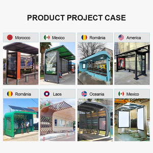 Abribus en métal pour aménagement urbain avec écran LED, arrêt de bus numérique intelligent avec système d'<span class=keywords><strong>annonce</strong></span> - Product Image 4