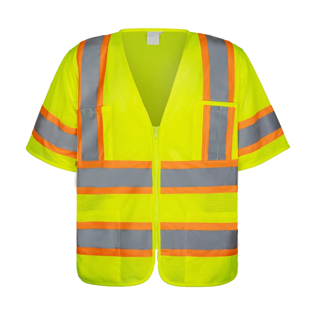 Светоотражающая защитная Рабочая одежда с несколькими карманами, двухцветная дорожная 100% ANSI 3 класса, полиэстер, логотип для мужчин