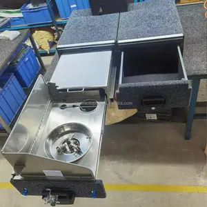 Overland Truck Stainless Steel Drawers For Outdoor Kitchen Grill With Storage Box Camping Tent Built In Bbq Doors And Stove