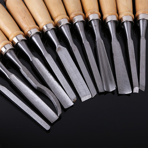 Juego de herramientas de tallado de cincel manual, 12 Uds., bolsa de lona de acero y madera, herramientas de carpintería DIY, herramientas de torneado de madera, cinceles de torno de madera - Product Image 2