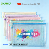 Sac de rangement pour jeux de société personnalisés UIOWIO, étanche, pour fournitures scolaires et de bureau, organiseur de dossiers, sac à documents en PVC à grille avec fermeture éclair et maille