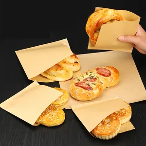 KM China manufacturer golden supplier kraft brown food packaging bags for sandwich or hamburger