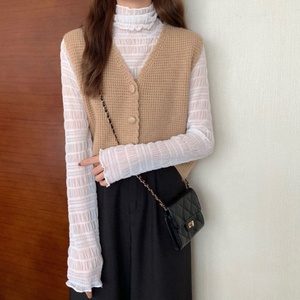 <span class=keywords><strong>Chaleco</strong></span> de Punto con Cuello en V para <span class=keywords><strong>Mujer</strong></span>, Diseño Nuevo de Primavera y Otoño, Cárdigan Corto y Holgado para <span class=keywords><strong>Mujer</strong></span> - Product Image 6