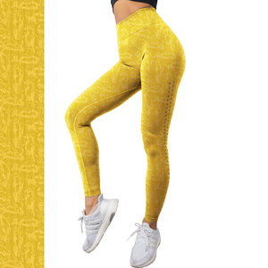YHT OEM-MALLAS DE Yoga sin costuras de cintura alta para mujer, pantalones de gimnasio para Fitness - Product Image 5