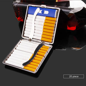 Étui à cigarettes <span class=keywords><strong>en</strong></span> <span class=keywords><strong>cuir</strong></span> PU automatique, 20 pièces, personnalisé, porte-carte avec Clip <span class=keywords><strong>en</strong></span> métal, à cigarettes, vente <span class=keywords><strong>en</strong></span> gros, collection 2020 - Product Image 4